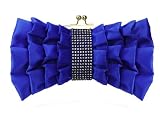 Bow Shape Layered Satin Clutch / Evening Handbag, Gift Idea PURPLE