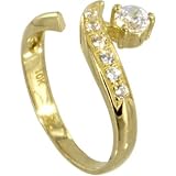 10kt GOLD Pink Cubic Zirconia SOLITAIRE Toe Ring