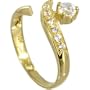 10kt GOLD Pink Cubic Zirconia SOLITAIRE Adjustable Toe Ring