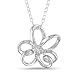 Sterling Silver 0.01 CT TDW Diamond Flower Pendant With Chain (G-H, I2-I3)