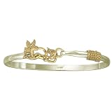 Sterling Silver 18K Gold Plated Designer Mermaid Bangle Bracelet
