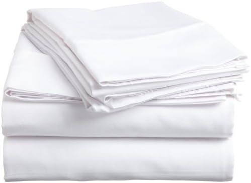 Queen Sheet Set 500 Thread-Count Egyptian Cotton (+15 Inch) Deep Pocket, White Solid
