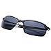 Polarized Aviator Sunglasses Metal Boating Rectangle Half Frame Black Resin Lens for Men 100UV Protection Driving Summer Beach Golf Fishing