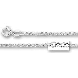 10K White Gold Round Rolo Link Chain - Width 1.9mm