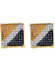 10KT Yellow Gold 0.75 CTW Diamond MIRO Pave Earring
