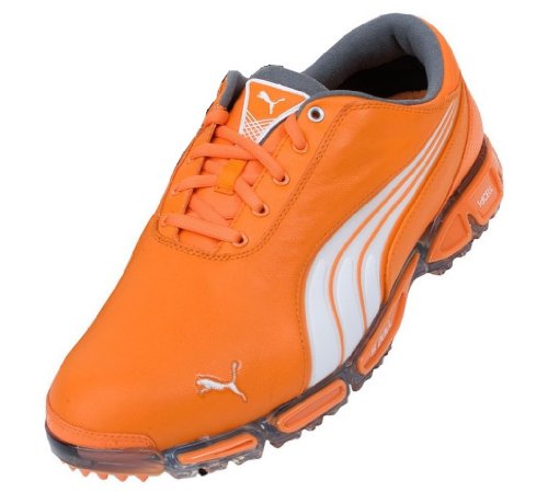 Puma Super Cell Fusion Ice LE Golf Shoes Vibrant Orange/White 8.5 On Sale