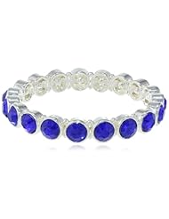 Nine West "Feeling Fine" Silver-Tone Purple Stretch Bracelet, 2.2"
