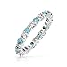 Bling Jewelry 925 Sterling Silver Simulated Aquamarine CZ Eternity Ring