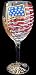 America's Flag Design - Hand Painted - Grande Wine - 16 oz..
