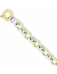 Genuine 14K Two-Tone Fancy Bracelet 8 Inches 13 Grams Of Gold 100% Satisfaction Guaranteed.