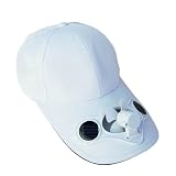 41fICl W%2BBL. SL160 SS160 Solar Fan Hat w/ Solar Panel on the Cap Front, White Color (Misc.)