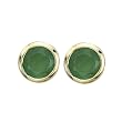 14K Yellow Gold Bezel Set 5 MM Emerald Earring Studs