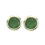 14K Yellow Gold Bezel Set 5 MM Natural Emerald Earring Studs