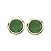 14K Yellow Gold Bezel Set 5 MM Emerald Earring Studs