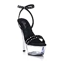 6 Inch Sexy High Heeled Shoes Stiletto Heel Ankle Wrap Platform Sandal Black Tan CLEARANCE