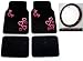 Pink Hearts Combo - Front & Rear Carpet Floor Mats & Steering Wheel Cover