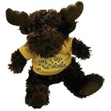 Small Stuffed Soft & Cuddly Cute Plush Moose in Shirt Take a Walk on the Wildside, 6 Sitting - 9 Standing