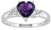 10K White Gold .01 ctw Diamond and Amethyst Heart Ring