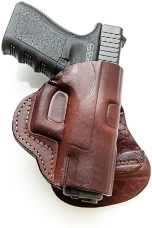Paddle Leather Holster for S&W M&P Compact. Leather OWB Paddle with Adjustable Cant.