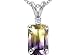  : 1.27 CTS GENUINE EMERALD CUT RARE AMETRINE DIAMOND PENDANT 14KT WHITE OR YELLOW GOLD