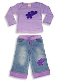 Lipstik - Infant Baby Girls Long Sleeved Pant Set, Purple, Denim (Size 6-12Months)
