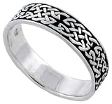 41fINtnJr5L. SL160  Sterling Silver Celtic Knot Ring Band (Available in Sizes 6 to 10), 3/16 Thick