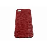 PU Leather Crocodile Pattern Case for iPhone 4 & 4S - Red
