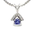 14K White Gold Tanzanite and Diamond Pendant