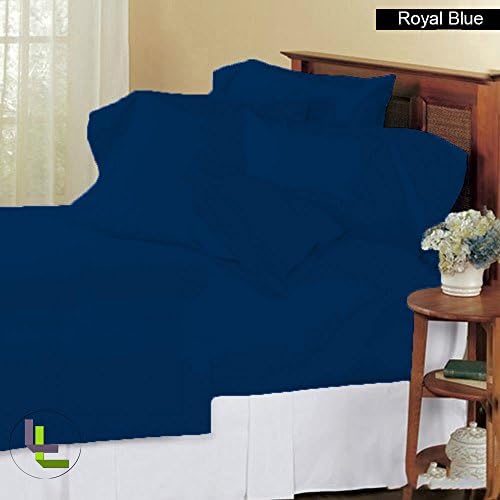 RishCreations Queen 300TC Royal Blue Solid 6PCs Sheet Set Solid(Pocket Size: 12 inches) Great Quality & Super Finish