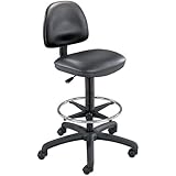 Safco Products 3406BL Precision Vinyl Extended Height Chair with Footring (Additional options sold separately), Black