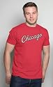 Chicago Bulls Fashion T-Shirt: Majestic Select Scarlet Retro Chicago Official Logo Singles Tee