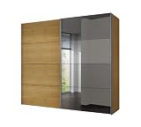 Solutions 49280-020 Schwebet&uuml;renschrank 250 x 216 x 68 cm / Buche Nachbildung / Spiegel