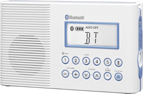 SangeanH202 AM/FM Weather Alert Waterproof Shower Radio, White