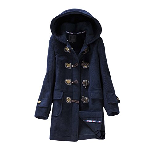 【ノーブランド品】コート ダッフル かわいい デート 通学 アウター レディース 女性 デート セレブ キュート SB001222 (XL  ネイビー)
