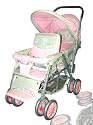 424Z Pink Single Canopy Double Stroller