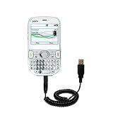 Coiled USB Cable for the PalmOne Palm Centro with Power Hot Sync and Charge capabilities - Gomadic Brand w/ TipExchange Technology