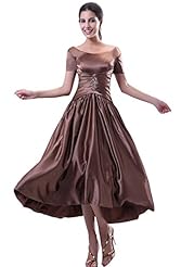Tea Length Scoop Neck Taffeta Mother-of-the-Bride Dress 