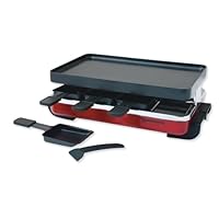 Swissmar KF-77043 8-Person Classic Raclette Party Grill, Red Enamel