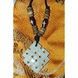 Tibetan Eternal Knot Yak Bone Pendant From Nepal