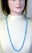 Light Blue Color Small Beads Long Chain Necklace for Women and Teens