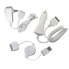 Click here to buy USB DATA CABLE + WALL + CAR CHARGER For iPhone iPod Touch NANO Bundle by eforcity.