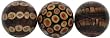 Fiberglass Laminated Banana Chips, Wood and Rope Decorative Balls 4"D Set of Three