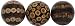 Fiberglass Laminated Banana Chips, Wood and Rope Decorative Balls 4"D Set of Three