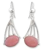 Rose quartz earrings, 'Inca Comets'