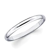 14k White Gold Standard Fit wedding Band Ring Plain style 2 mm