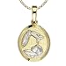 14k Two-Tone Gold Baptism Medal Charm Pendant