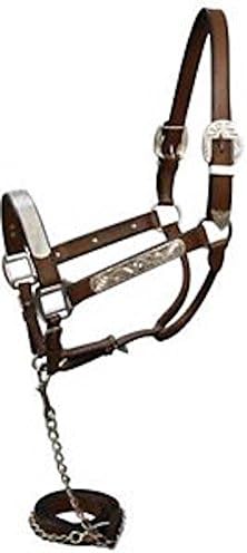 Western Silver Show Horse Leather Halter Turn Out Goes With Bridle Or Saddle