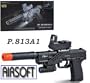 Black Pistol Air Sport Gun with Mock Silencer and Laser