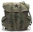 Olive Drab - Classic Army Style Backpack w/Black Star Emblem