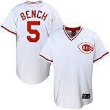 Cincinnati Reds Jerseys : Majestic Cincinnati Reds #5 Johnny Bench White Throwback Replica Jersey